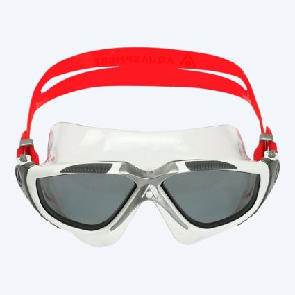 Aquasphere svømmemaske - Vista - Hvid/rød (Smoke linse) - Åbent vand svømmebriller - Maske