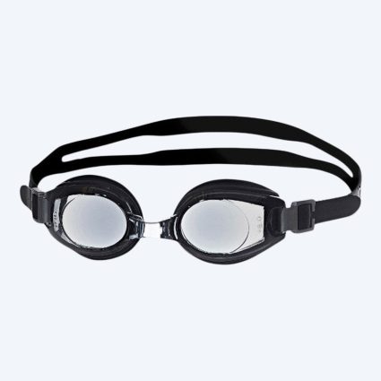 Primotec langsynede svømmebriller med styrke - (-1.0) til (+8.0) - Sort (Smoke glas)