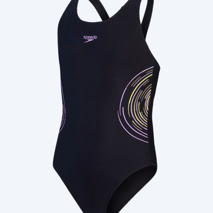 Speedo badedragt til piger - Placement Muscleback - Sort/lilla