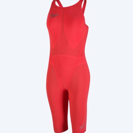 Speedo konkurrence badedragt - LZR Element Openback - Rød/sølv (Limited)