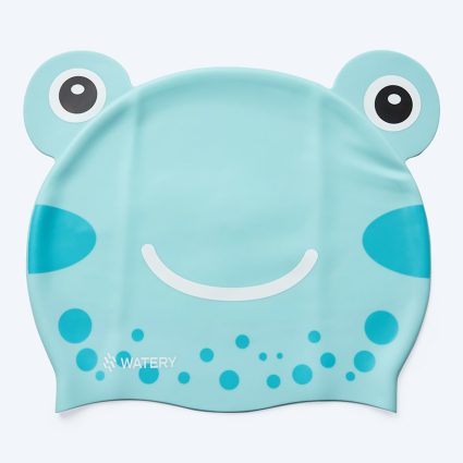 Watery badehætte til børn - Dashers - Frog (Lyseblå) - Badehætter - Unisex